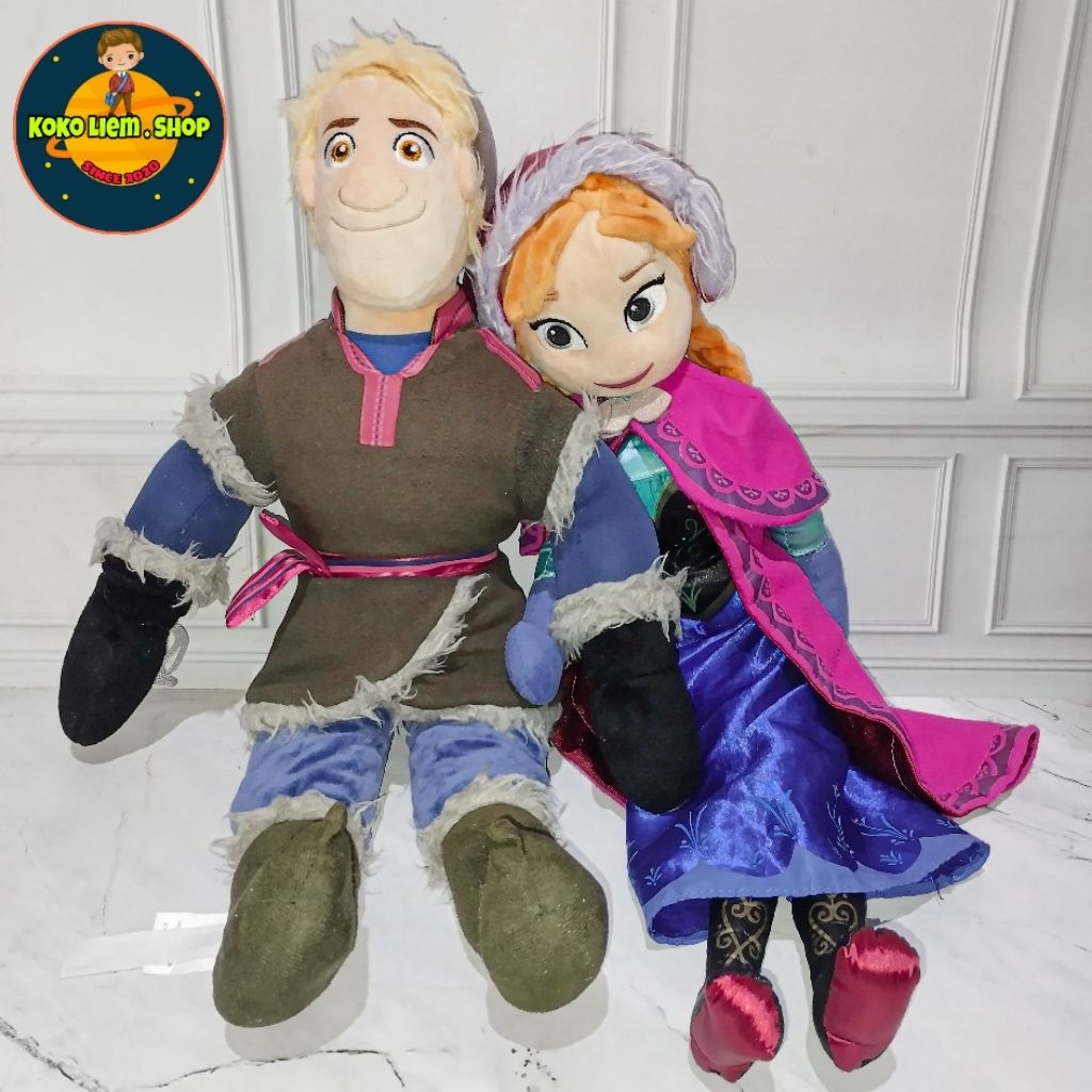 Boneka Figure Sepasang KRISTOFF BJORGMAN & ANNA FROZEN (Besar XL 55cm) ORIGINAL DISNEY STORE DISNEYL
