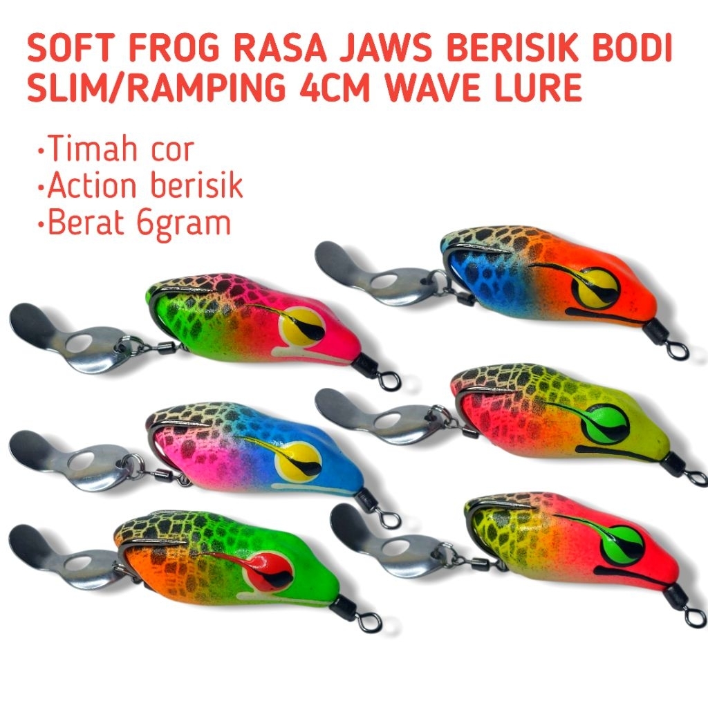 SOFT FROG BERSISIK 4CM TIMAH COR SOFT FROG RASA JAWS (RAMPING ANTI MOCEL / WAVE LURE / SOFT FROG / S