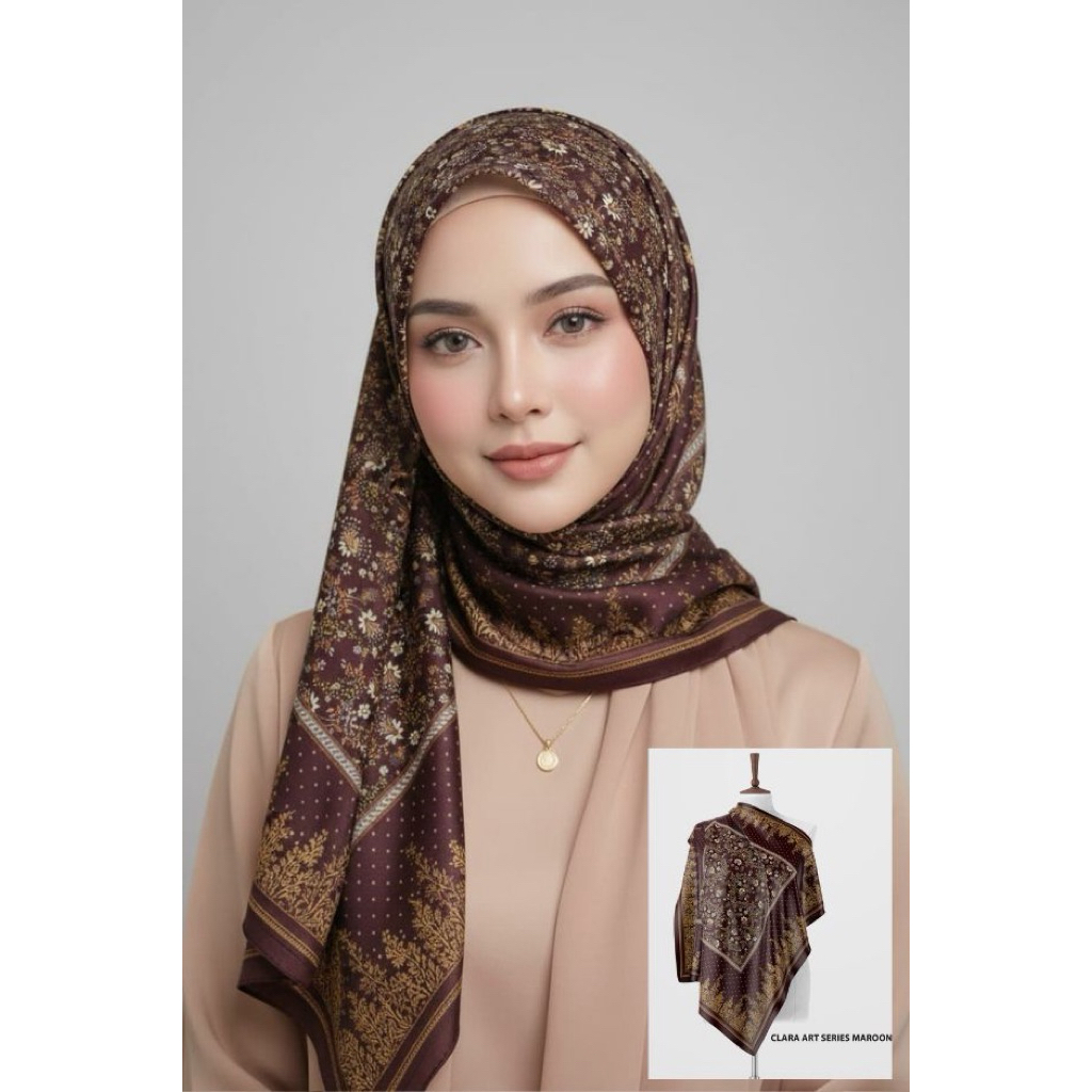 HIJAB SEGI EMPAT MERAH PUTIH / Hijab Segi Empat  pita -  hijab segi empat kupu - kupu - Kemerdekaan 