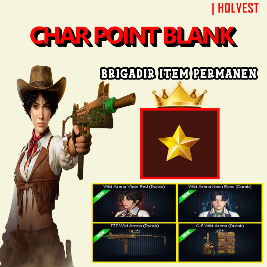 CHAR POINTBLANK / CHAR PB - BRIGADIR T77 WILD ARENA FULL TITLE | DATA POLOS | AKUN POINTBLANK | GAME