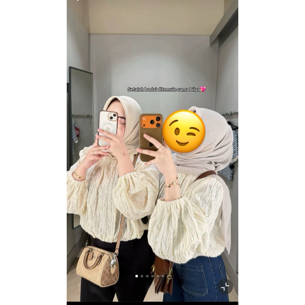 ATASAN BLOUSE HNM BROKEN WHITE