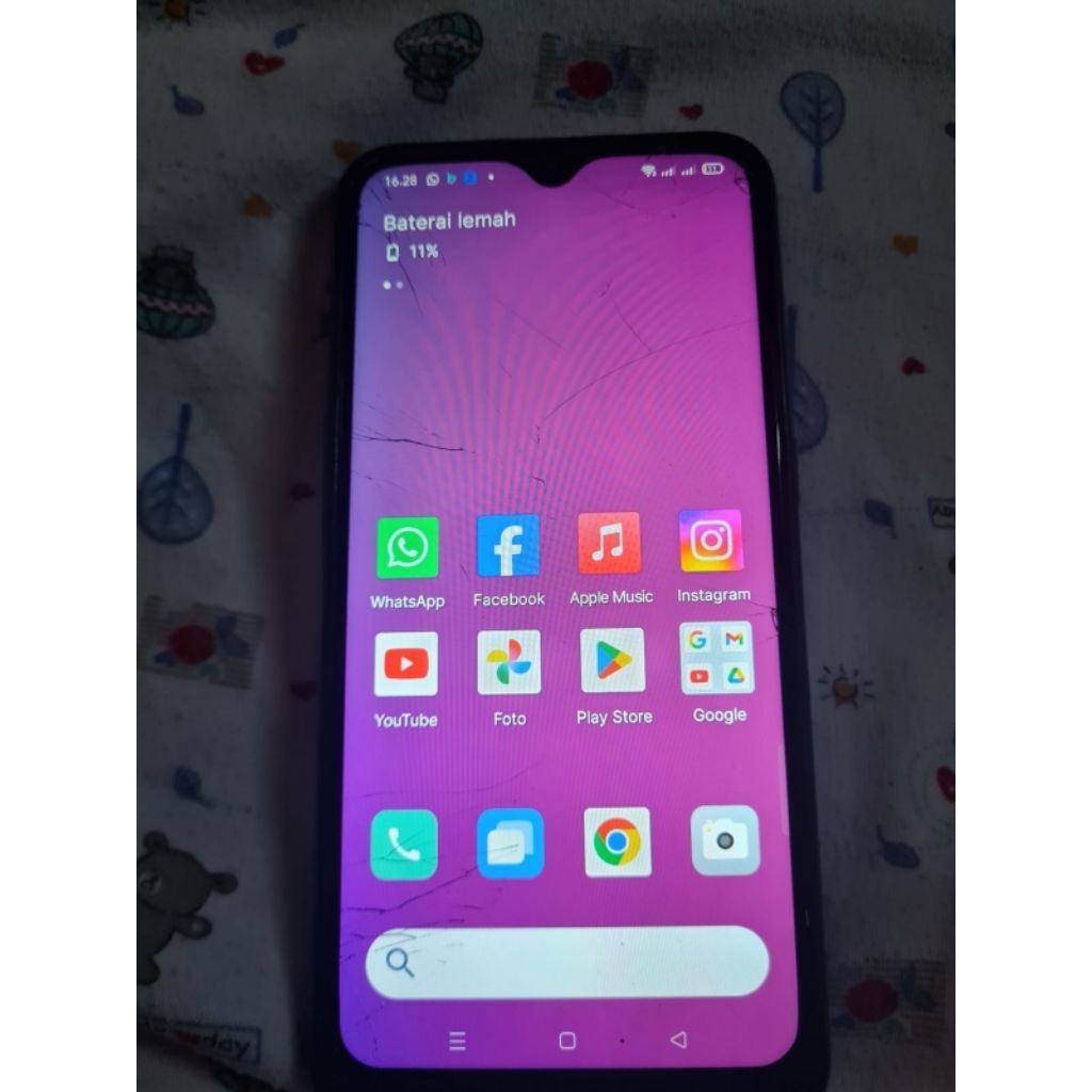 realme xt 8/128 minus retak