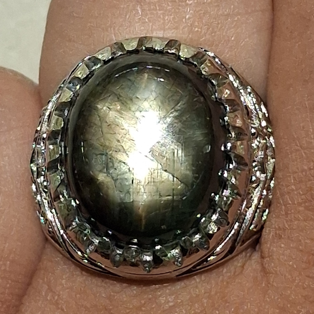 Cincin Black Sapphire Star Thailand Natural & Murah