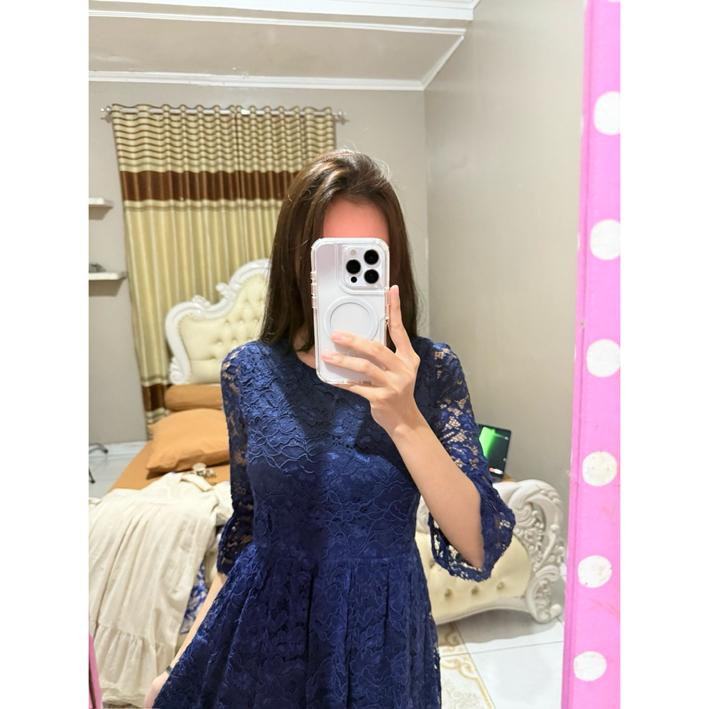 DANANTA | Dress Brokat - Women's Dress - Dress Kondangan Pendek Wanita Bahan Brokat