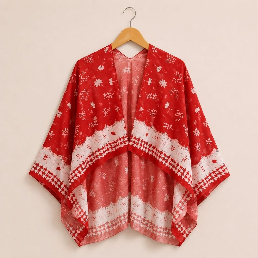 COD outer scarf kimono batwing  Merah putih 17 Agustusan/ outer scarf outwer best  seller / outerwae