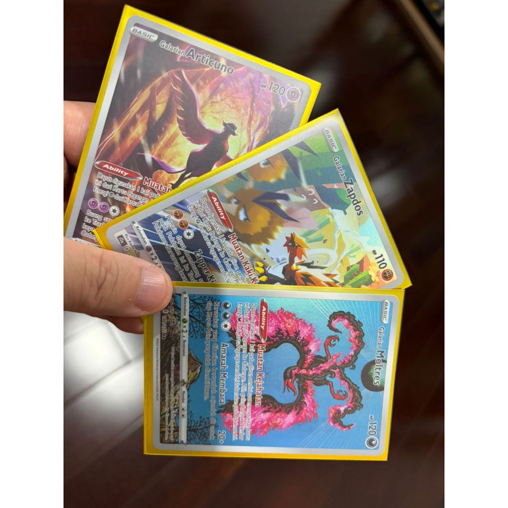 Pokemon TCG Indo S12a set Galarian Zapdos Galarian Moltress Galarian Articuno AR
