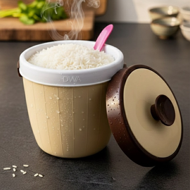 Rice Bucket Termos Nasi Tahan Panas Plastik Ukuran Kecil
