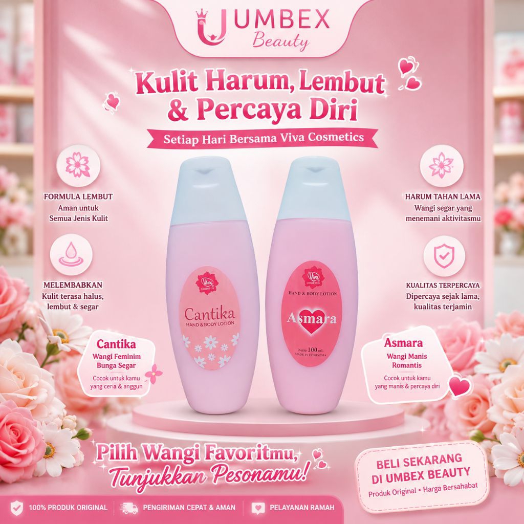 Viva Handbody Lotion Cantika, Asmara 100ml || Body Lotion Wangi Dan Tahan Lama