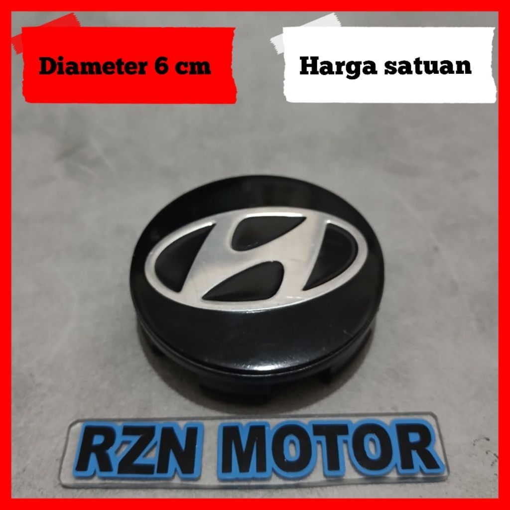 Dop roda tutup velg mobil Hyundai diameter 6 cm harga satuan