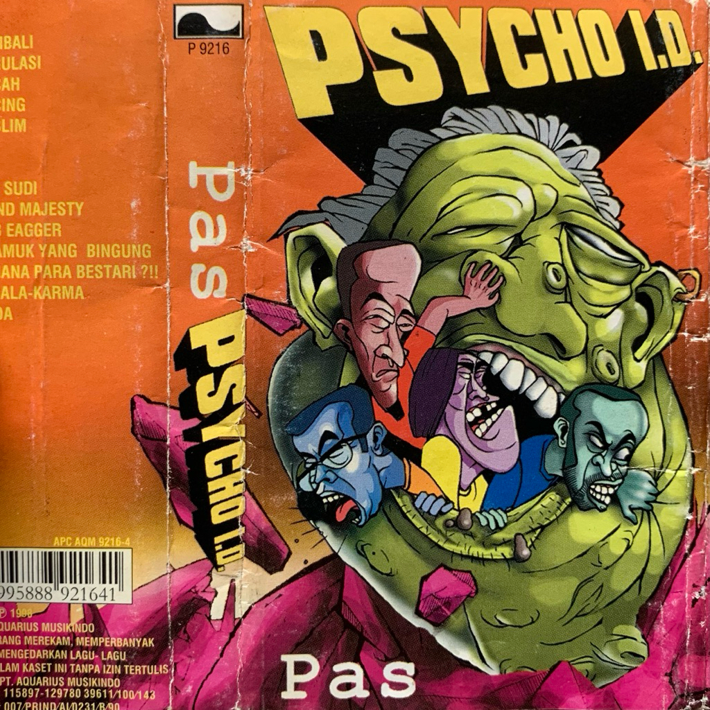 Kaset Pita Pas - Psycho I.D. Cassette (1998 Aquarius Musikindo)