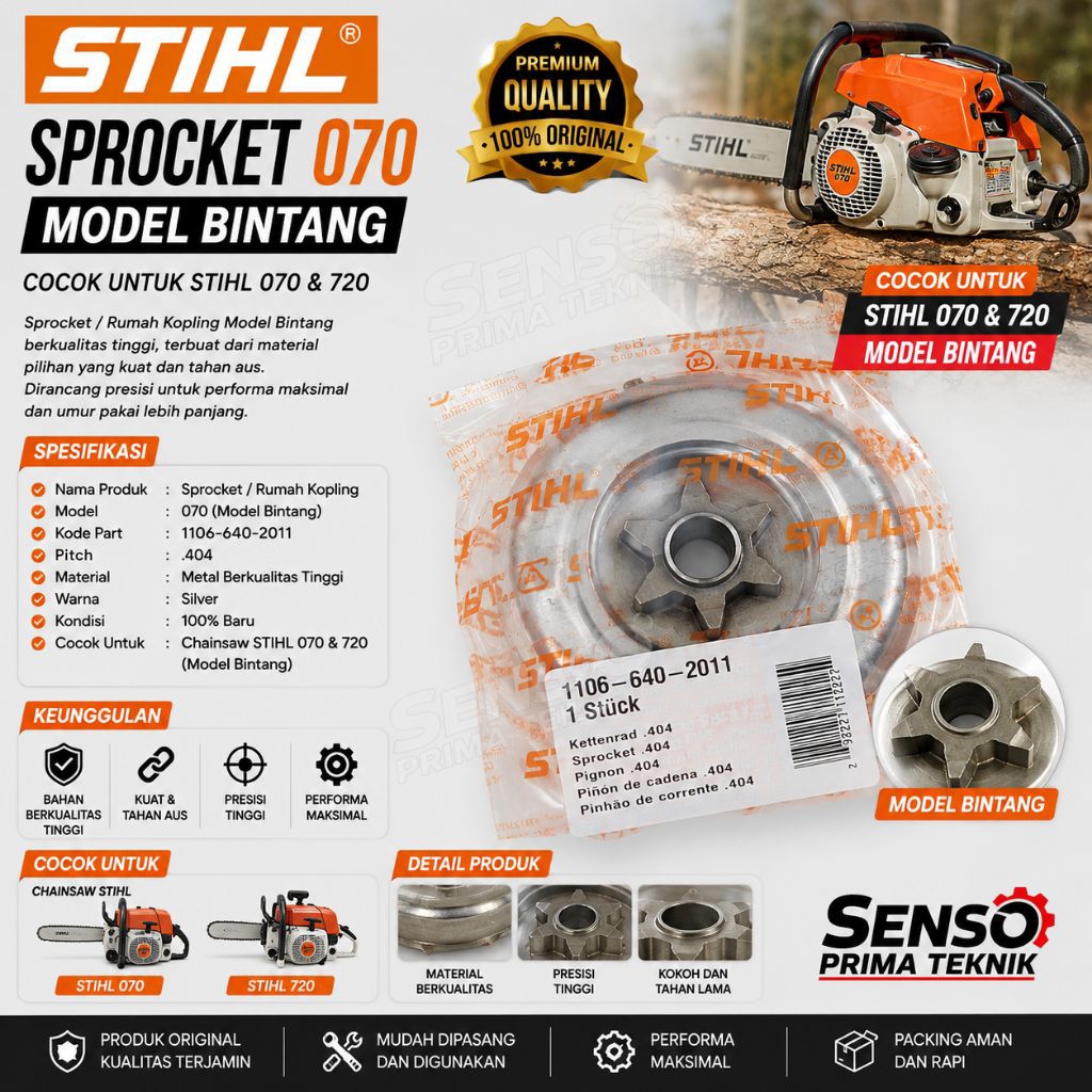 SPROCKET 070 CHAINSAW SPROCKET 070 MODEL BINTANG