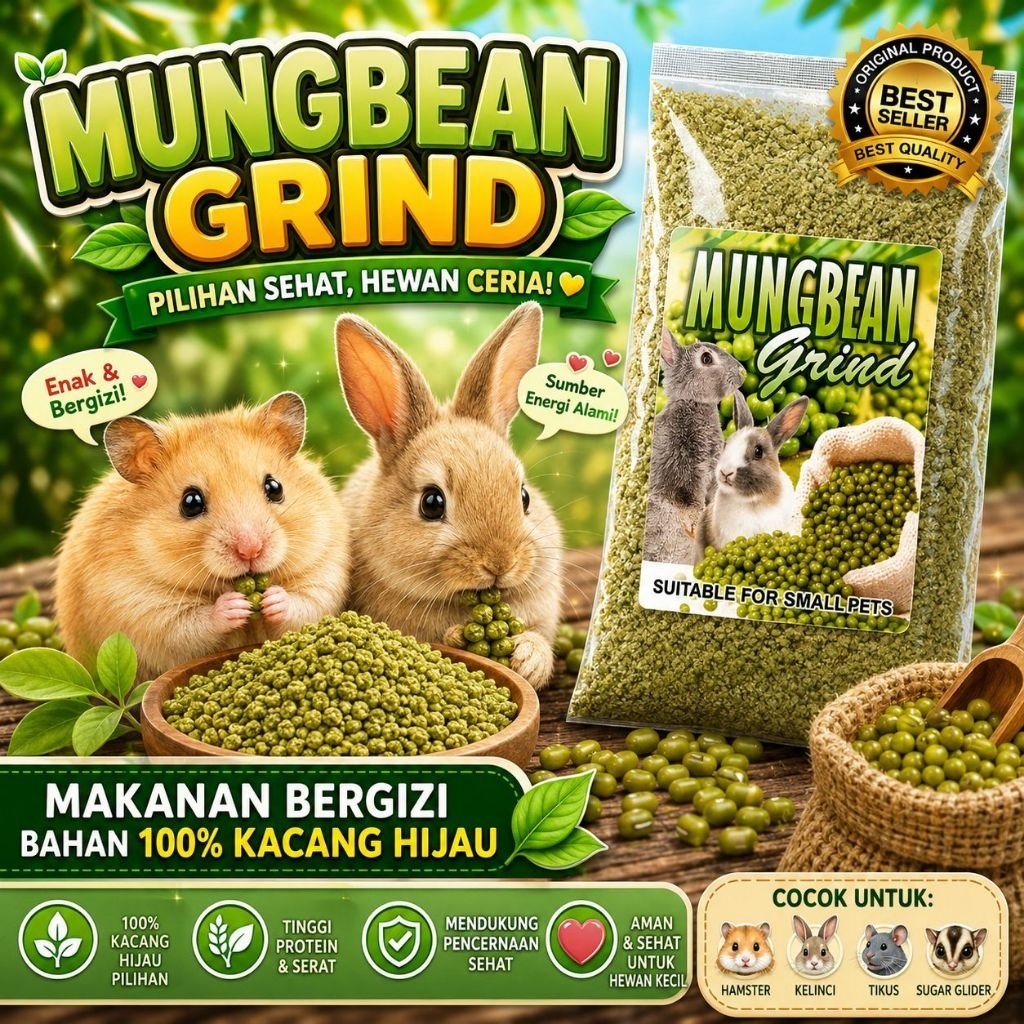 MUNG BEAN GRIND 500 - Makanan Hamster Bubur Kacang Hijau Untuk Bayi Hamster Induk Hamster Menyusui S