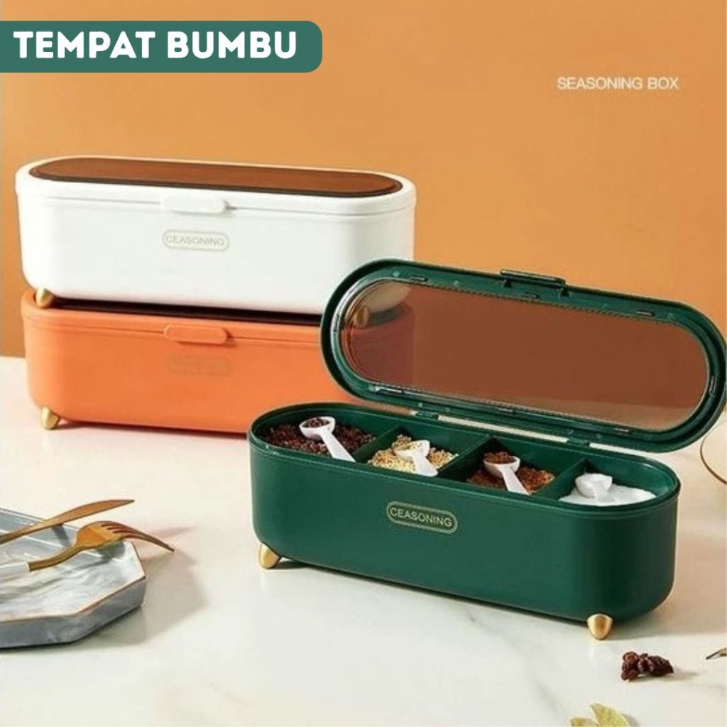 TEMPAT BUMBU DAPUR SERBAGUNA / SEASONING STORAGE BOX /PENYIMPANAN BUMBU DAPUR MINIMALIS
