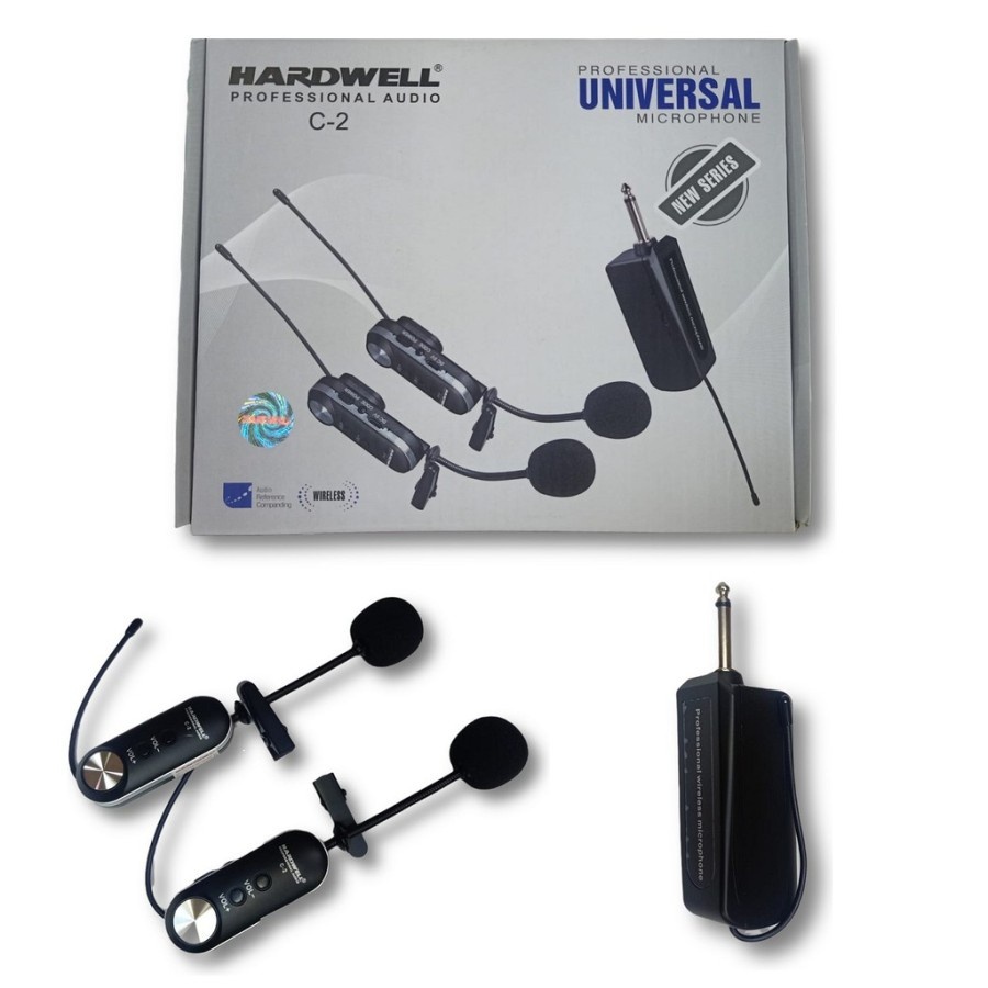 Mic Wireless Hardwell C2 2 Mic Clip On Jepit