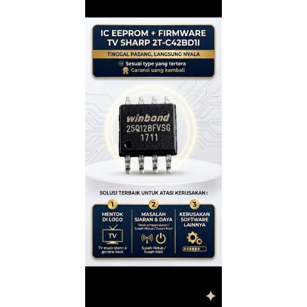 SHARP 2T-C42BD1I ic eprom sudah diisi firmware