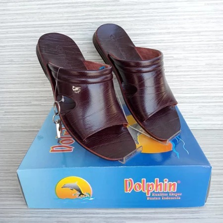 TERLARIS DOLPHIN || Sandal Slide DOLPHIN Kulit Asli Sandal Kulit Pria DOLPHIN