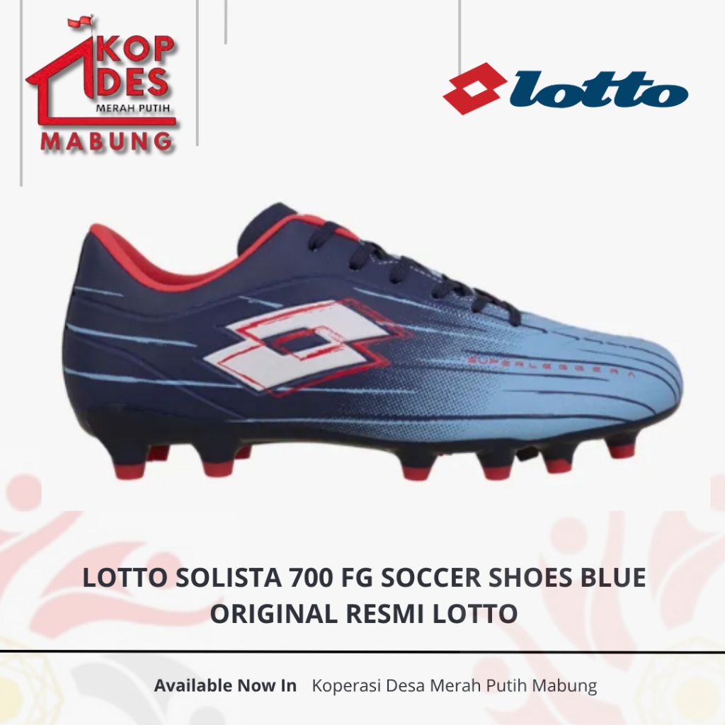 Sepatu Futsal Pria Lotto Solista 700 FG Men's Soccer Shoes Blue - Original