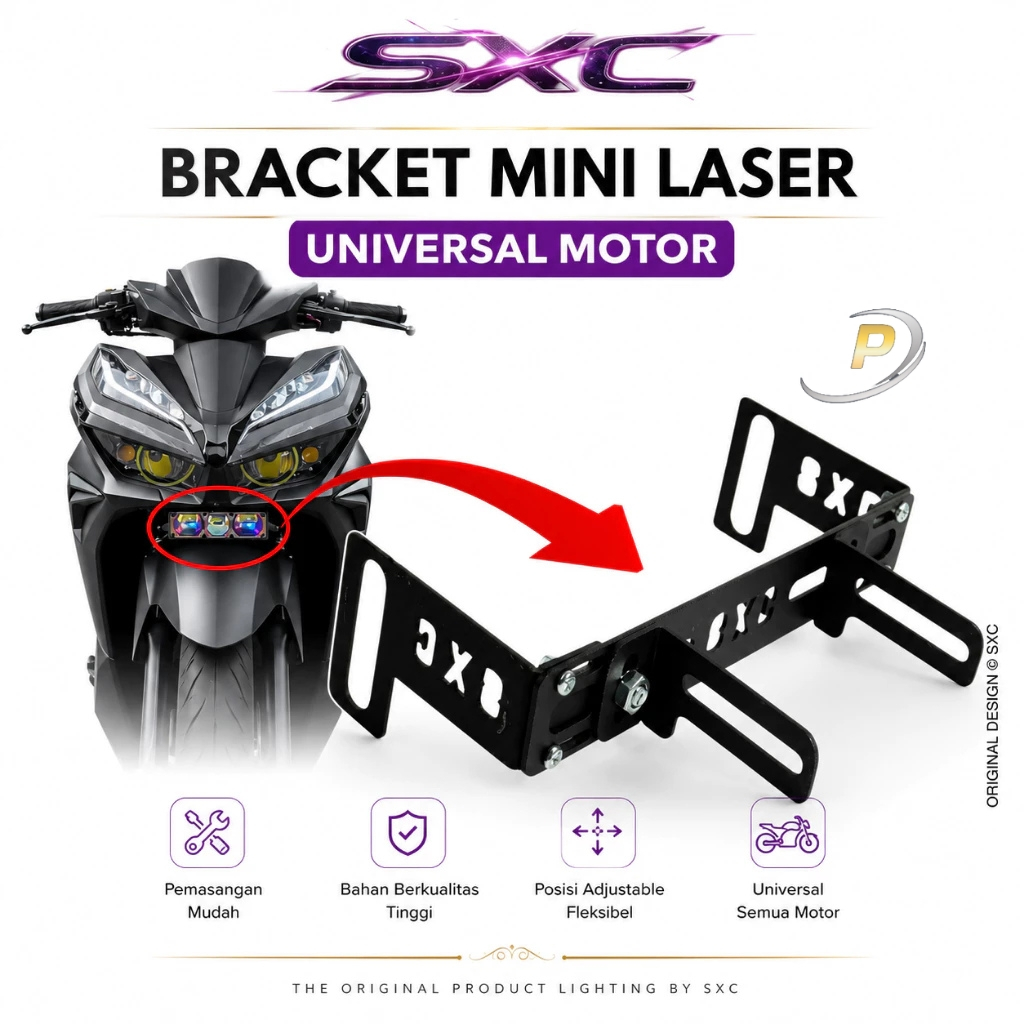 BRECKET KOLONG MOTOR UNIVERSAL 2MM MINI LASER 1MATA 2MATA 3 MATA D2 BY SXC