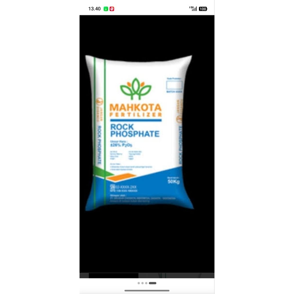 Pupuk Rock Phosphate Mahkota 50 kg