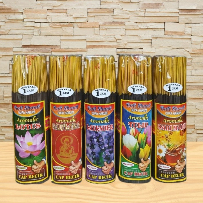 Hio Dupa Paket Hemat Bali Shanti Cap Becik 1 jam, Dupa 1 Paket Dapat 5 Bungkus, Dupa Harum Aromatera