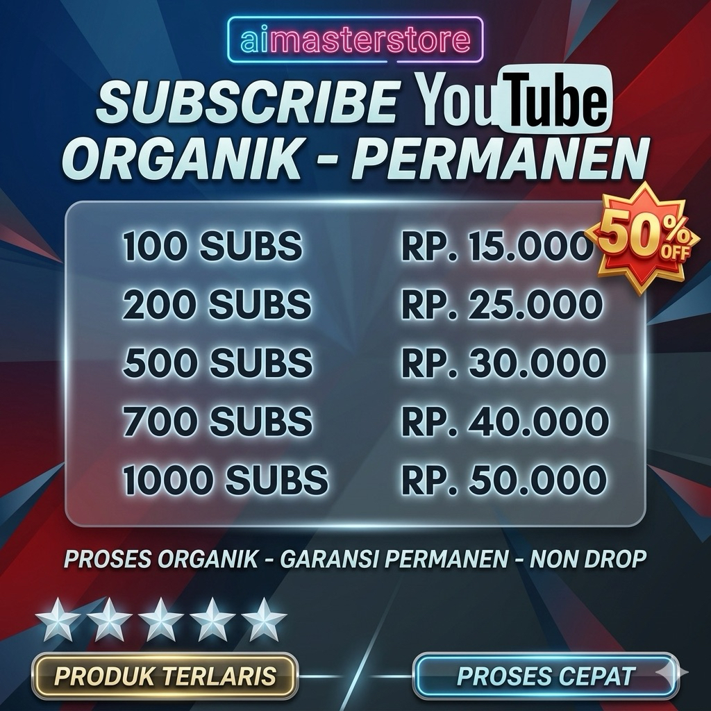 SUBSCRIBER YOUTUBE PERMANENT | ORGANIK | NON DROP | BERGARANSI