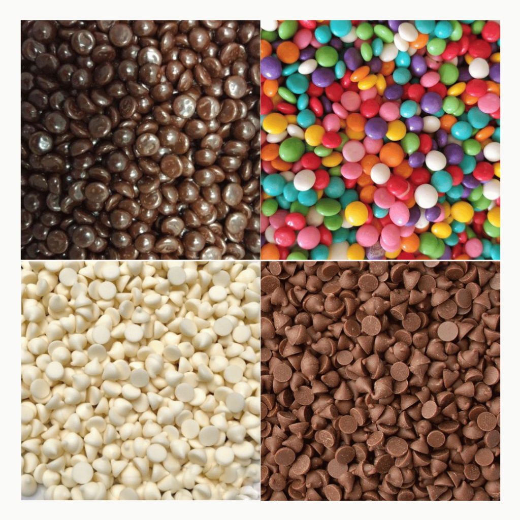 Elmer Choco Chips Lancip Kerucut / Setengah Bulat [DARK,WHITE,RAINBOW] - KARTON