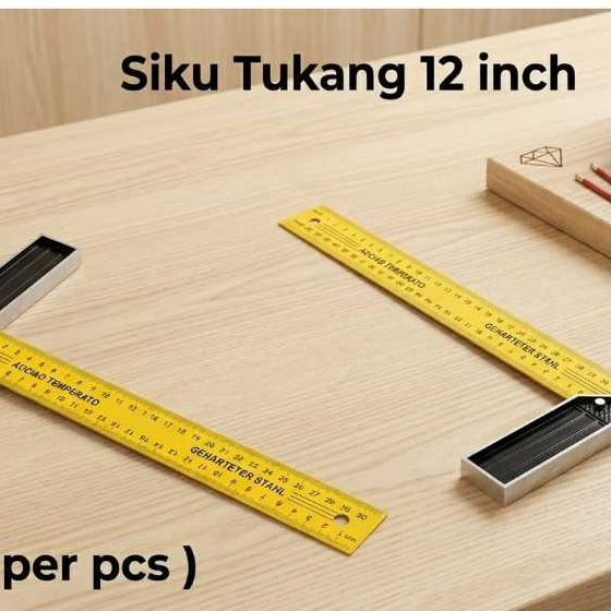 SIKU TUKANG 12" / Siku L / Penggaris Tukang / Penggaris Siku Tukang Panjang 30 CM