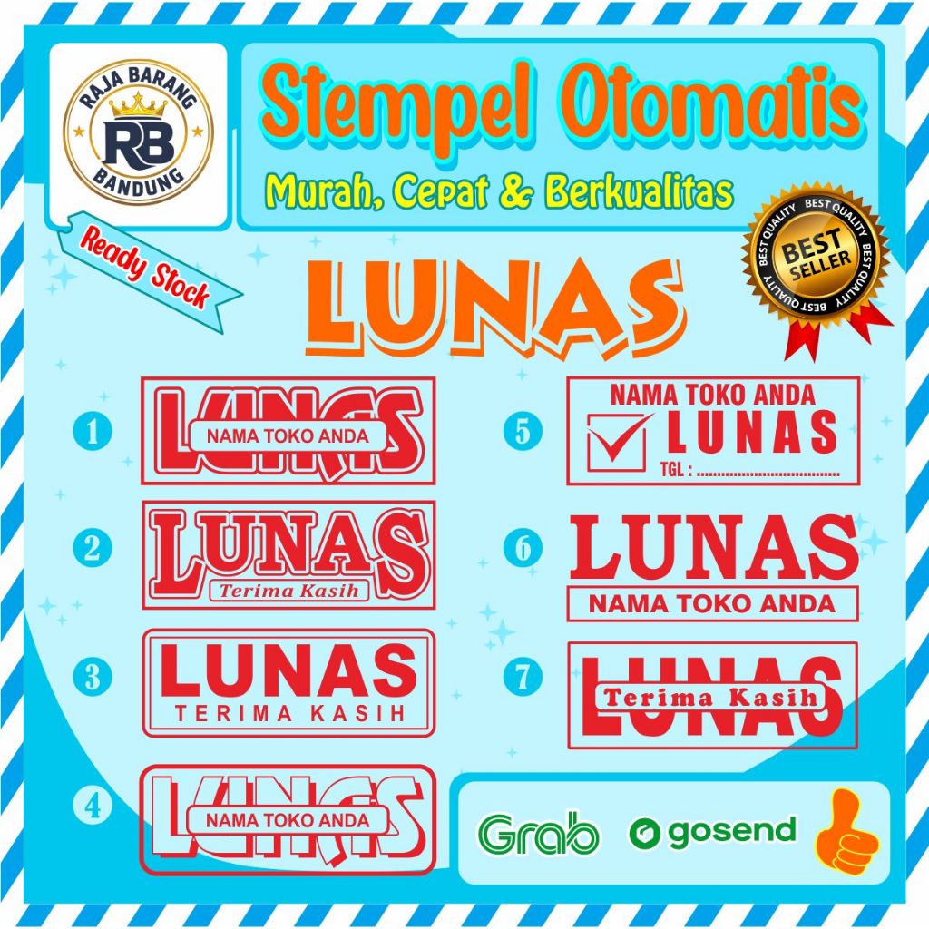 STEMPEL LUNAS CUSTOM I STAMPEL OTOMATIS I STEMPLE LUNAS MINI KECIL