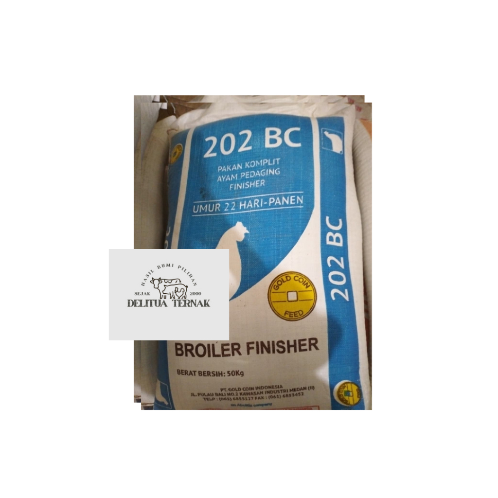202 BC Broiler Finisher Pakan Ayam Per Sak 50 Kg