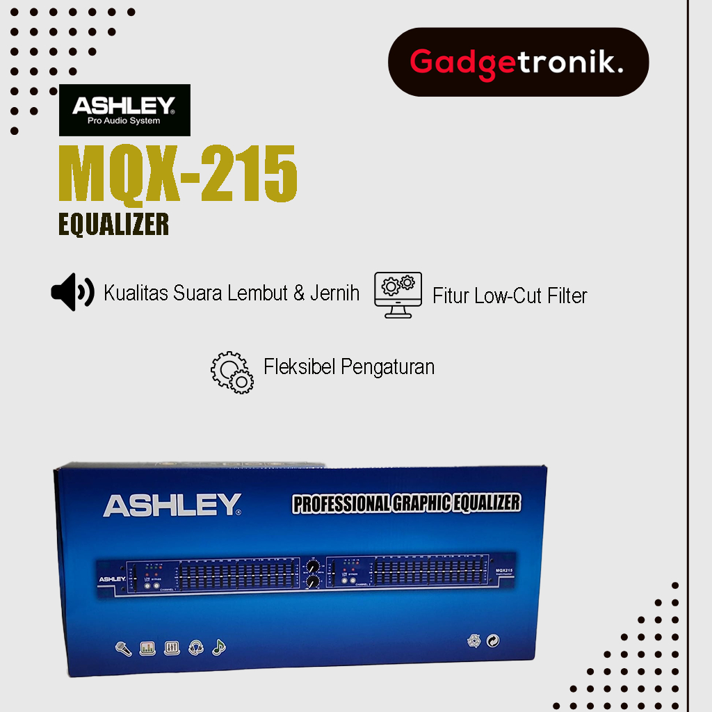 ASHLEY EQUALIZER MQX-215 2X15 BAND / EQUALIZER ASHLY MQX 215 2 X 15 BAND / EKUALIZER ASLEY MQX215 2X