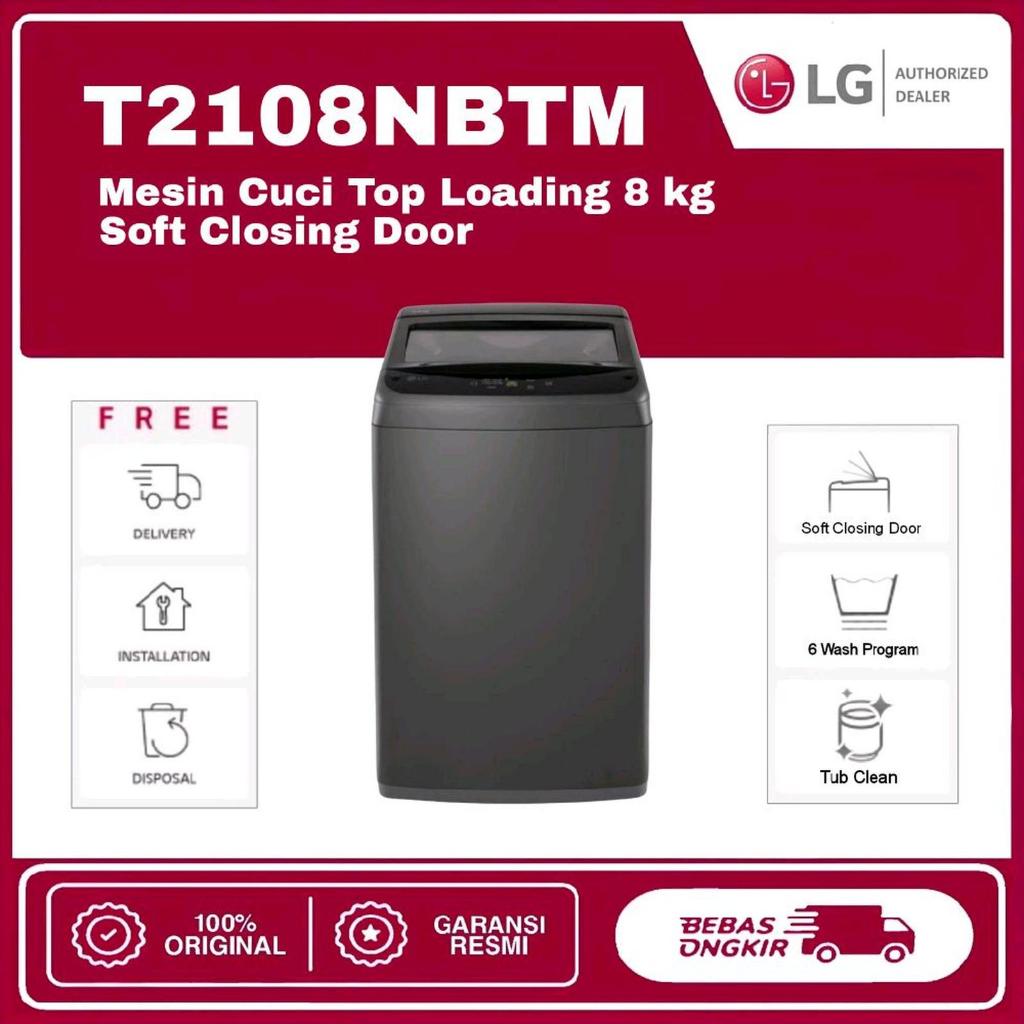 Mesin Cuci LG T2108NBTM Top Loading 8 Kg TurboDrum Soft Closing