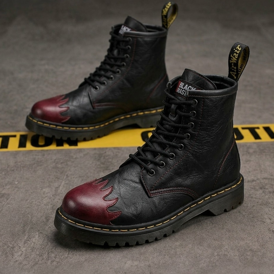 Sepatu Docmart Boots Casual High Pria Kulit Pu