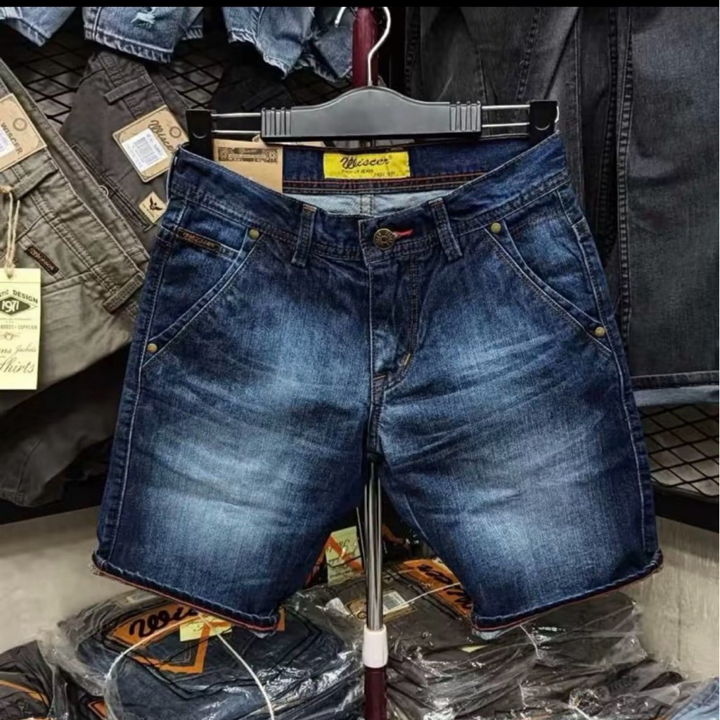 celana pendek jeans wiscer/celana jeans pendek polos wiscer