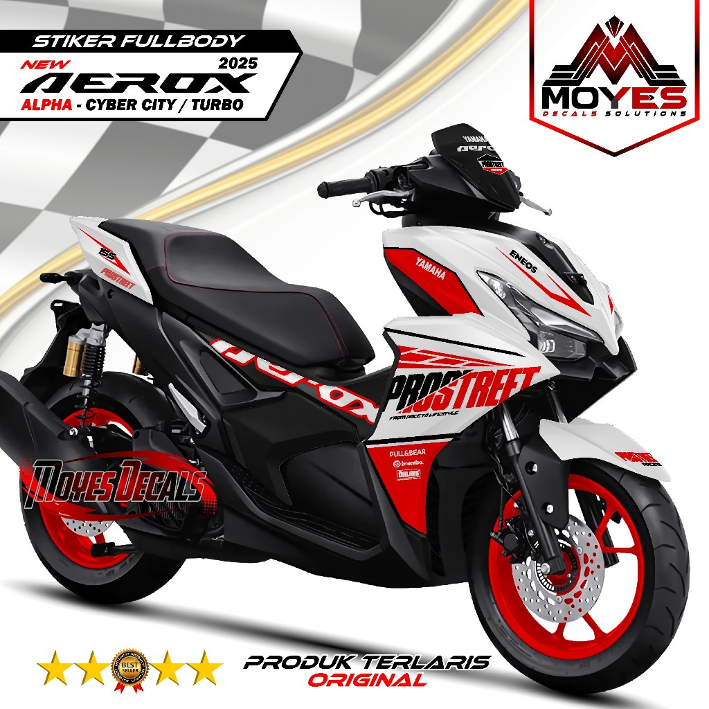 New Stiker Fullbody Aerox Alpha Tahun 2026 Motif Prostreet MC