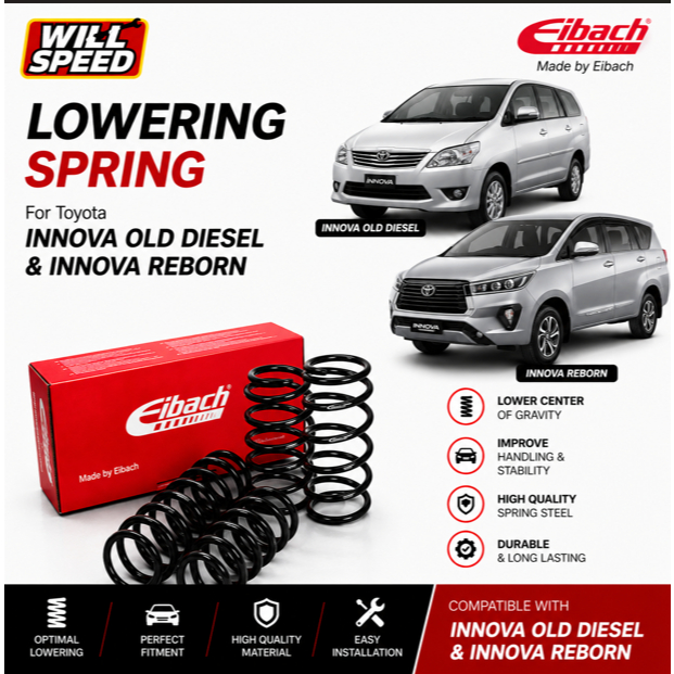 LOWERING KIT PER EIBACH INNOVA DIESEL 2GD 2KD REBORN OLD 2004-2025 1000%
