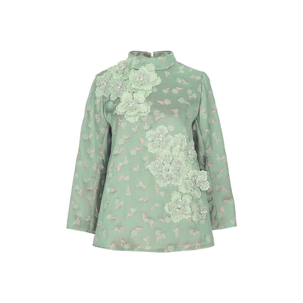 Benang Jarum Black Label - Prisha Jacquard Shirt - Sage