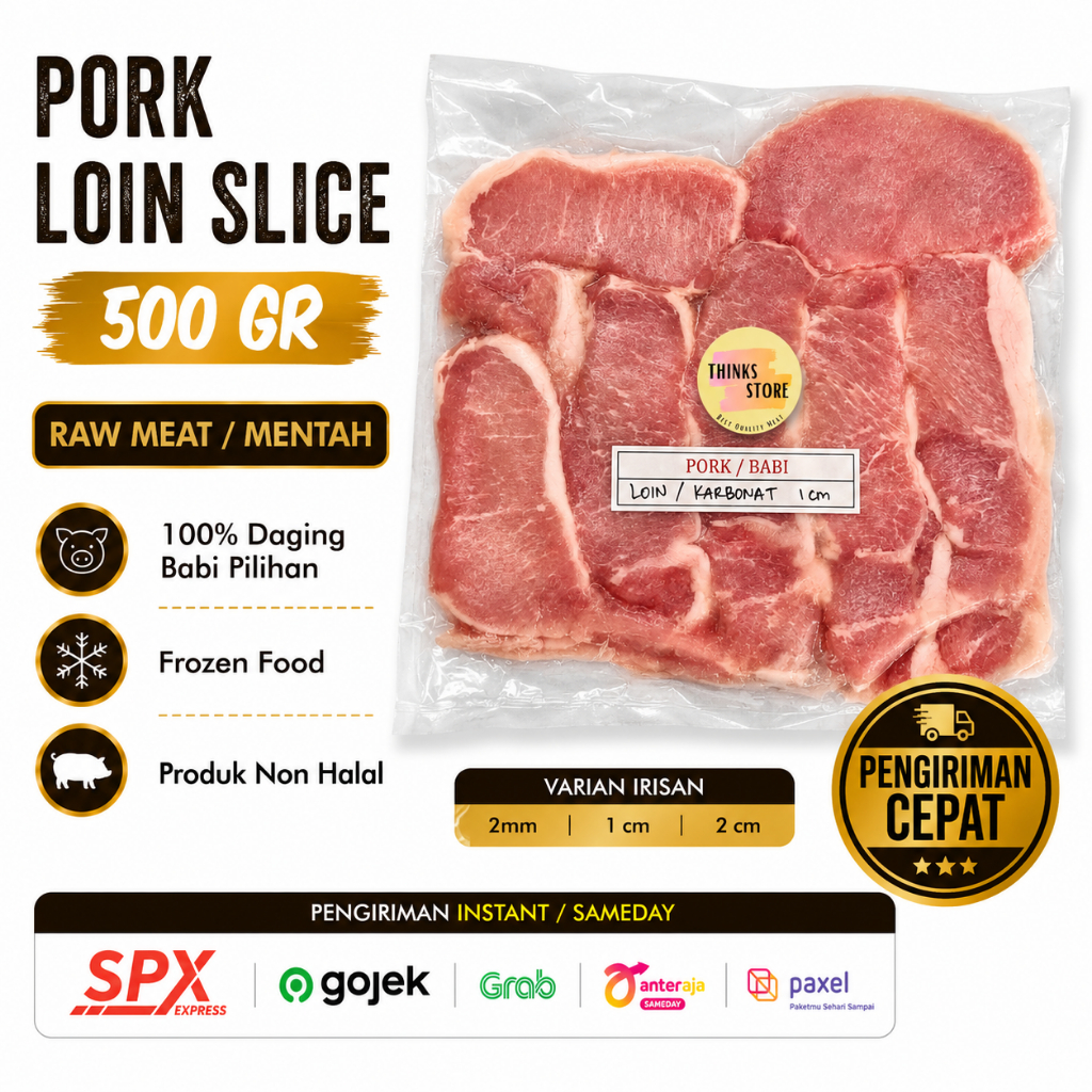 PORK LOIN SLICE - Daging Babi Karbonat Slice - Babi Bali