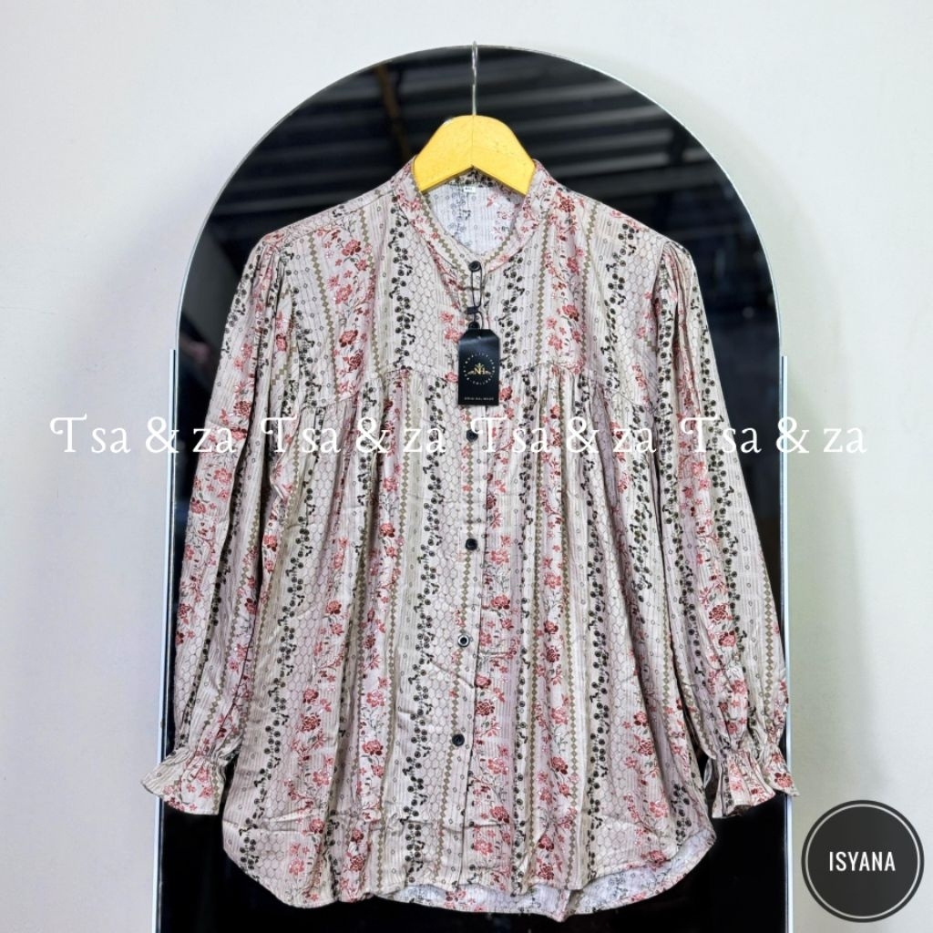 Isyana Blouse Atasan wanita Rayon Premium Tebal Motif Bunga