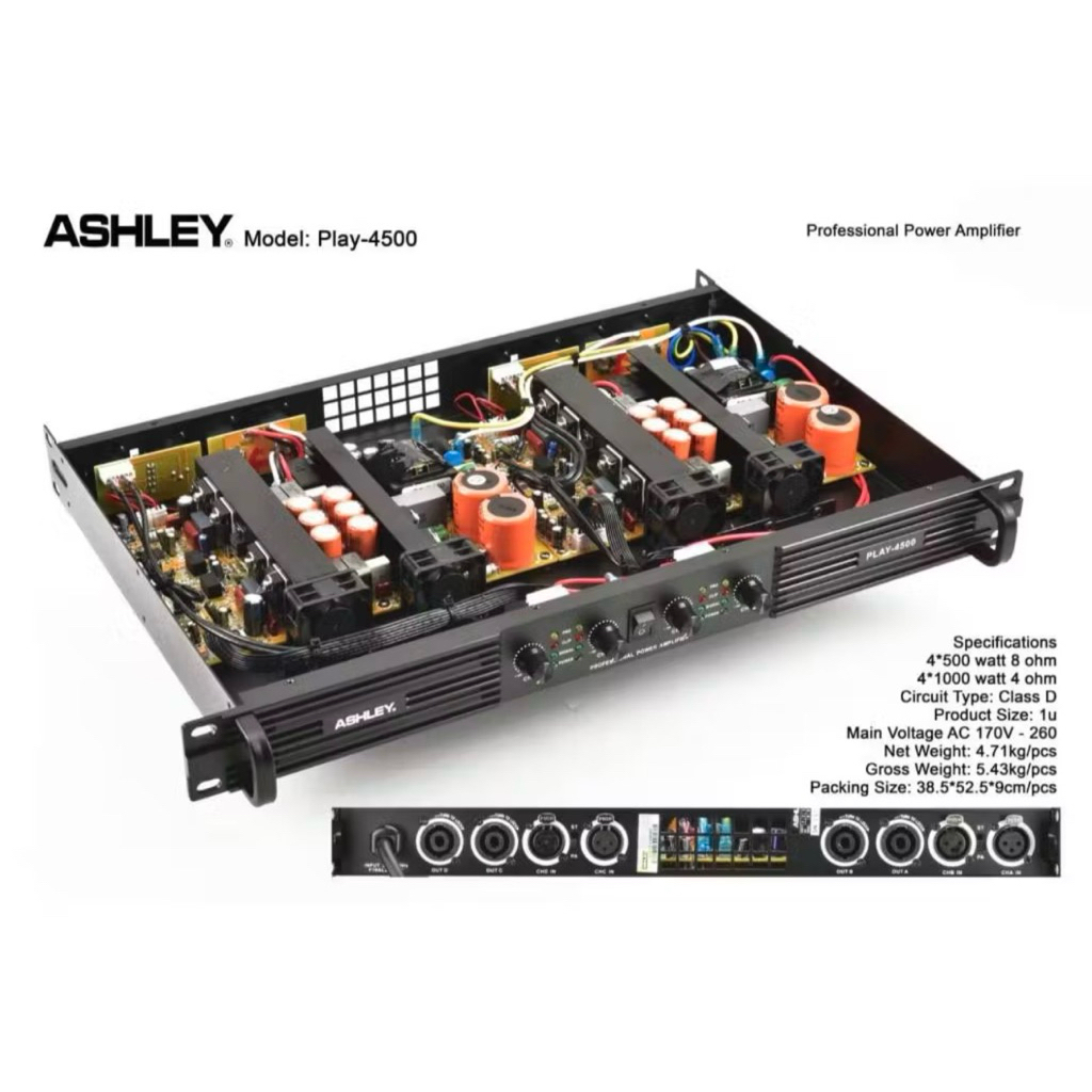 POWER AMPLIFIER ASHLEY PLAY 4500 / PLAY4500 / PLAY-4500 ORIGINAL