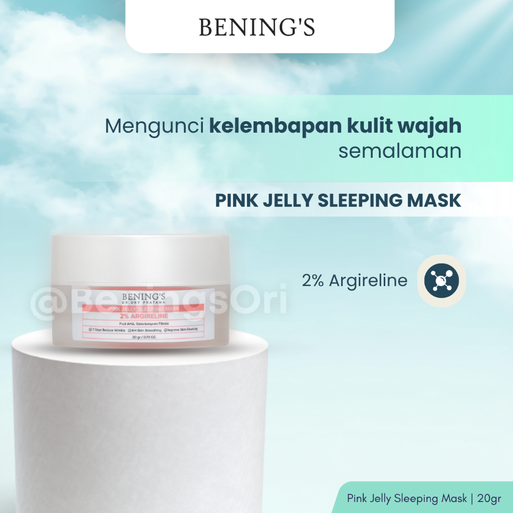Bening's Pink Jelly Sleeping Mask Moisturizer Pelembab Wajah Mencerahkan by Benings Skincare