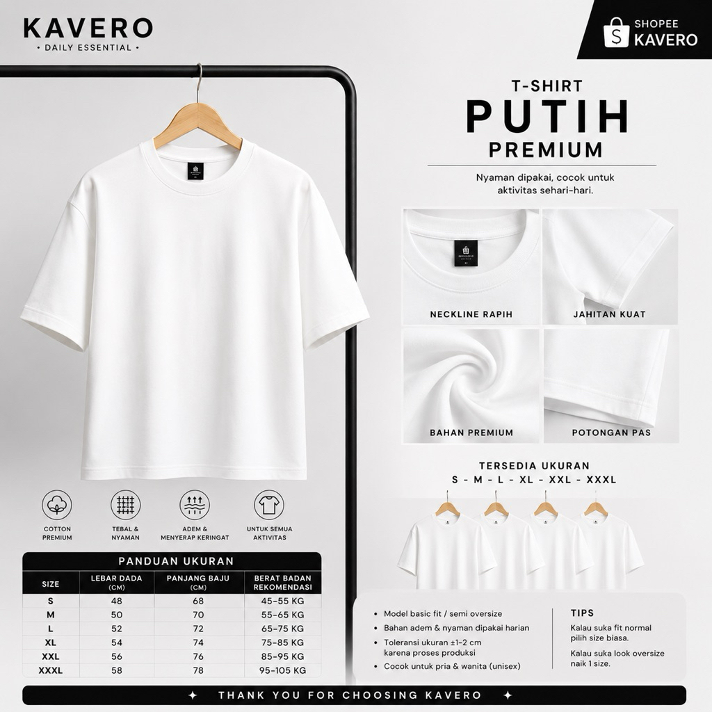 KAOS PUTIH OVERSIZED BASIC PRIA