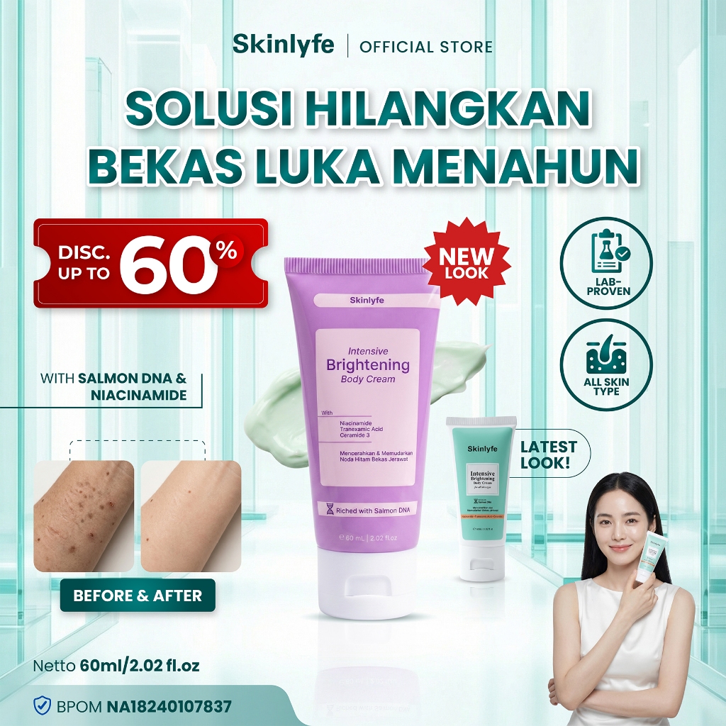 Skinlyfe Penghilang Bekas Luka Menahun Cream Bekas Koreng Cacar Penghilang Strechmark Bopeng BPOM