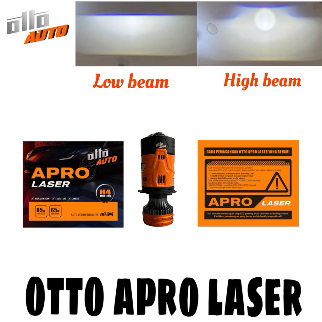 H4 OTTO APRO LASER MINI BILED LAMPU UTAMA