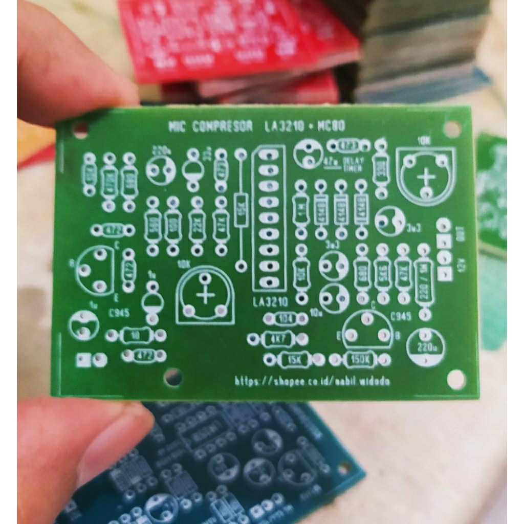 PCB Mic Compressor LA3210 + MC80 untuk Rig dan HT - Anti Over Modulasi PCB Kosong Modul Mic Compress
