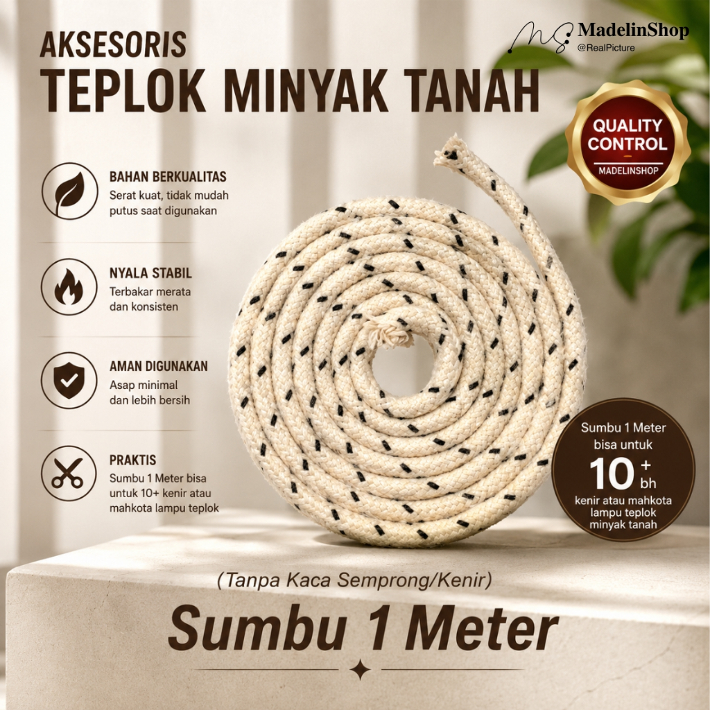 Sumbu 1 Meter Lampu Ublik Teplok Minyak Tanah Rukun HK Haka Jadul