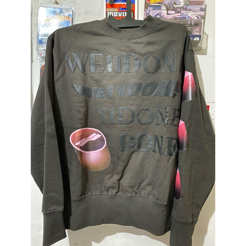 We11done Puff Logo Dark Grey Sweatshirt Crewneck