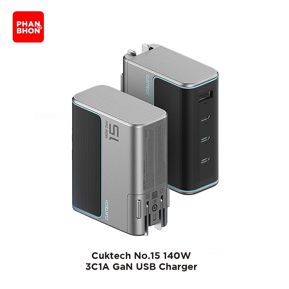 [JASTIP] Cuktech No.15 140W GaN Charger 3C1A | Fast Charging Multi Protokol | Mi Turbo USB PD Laptop