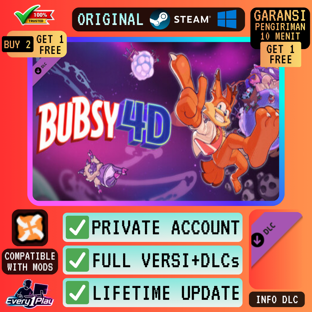Bubsy 4D Game Steam - Games PC Laptop Windows