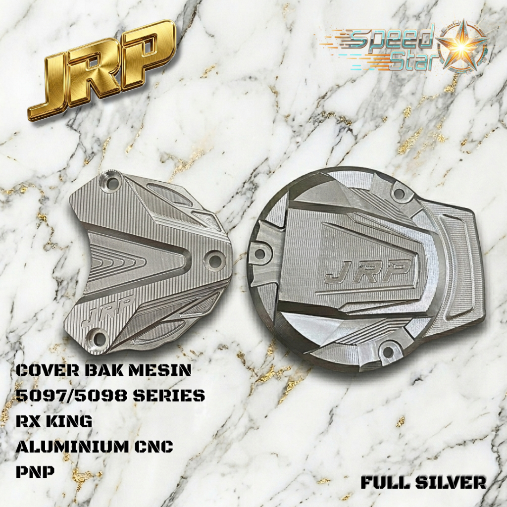 Cover Bak Mesin RX King Silver CNC JRP 5097 5098 Full Set Tutup Mesin RX King