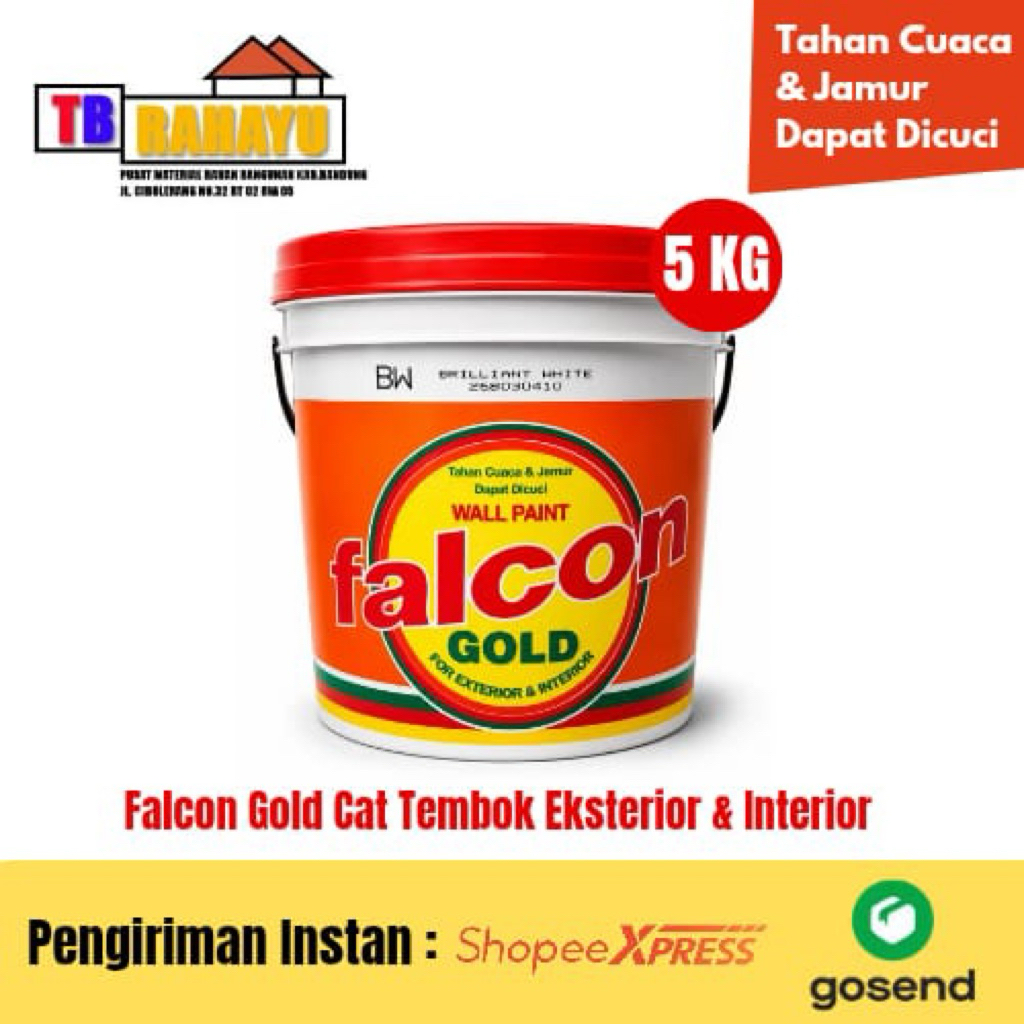 Falcon Gold Cat Tembok Eksterior & Interior Tahan Cuaca - 5 KG